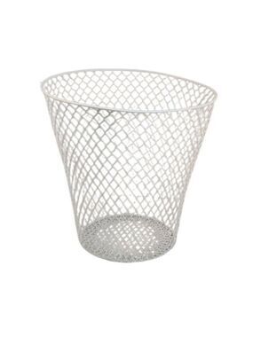 White Wire Mesh Basket 9x9 inch Garden Storage Plant Cover, Small Waste Basket